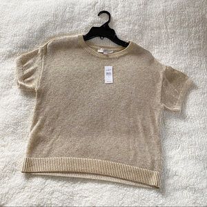 LOFT gold holiday sweater - size S